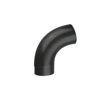 Zinken bocht 72 gr. / zwart antraciet 80mm.