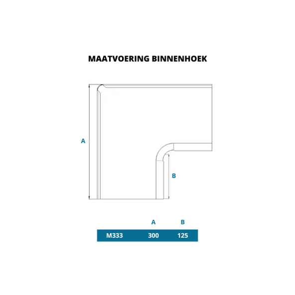 Zinken binnenhoek zwart antraciet M333