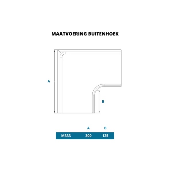 Zinken buitenhoek zwart antraciet M333