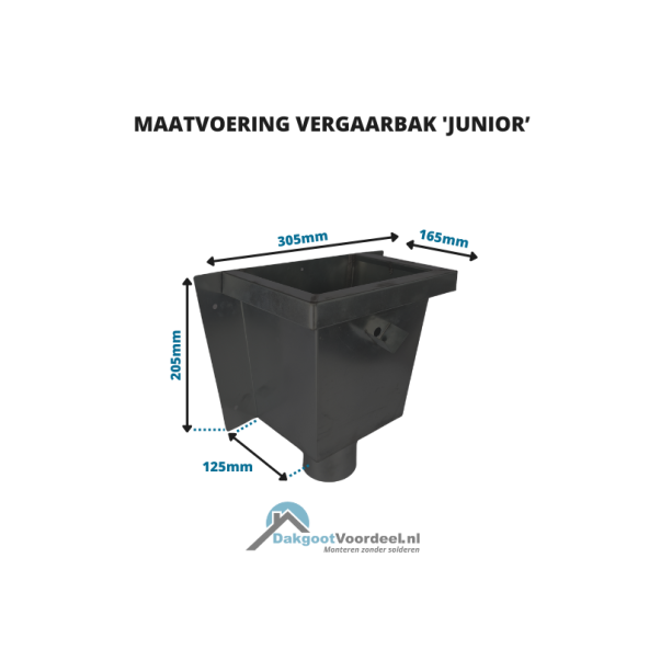 Zinken vergaarbak Junior / zwart antraciet 80mm