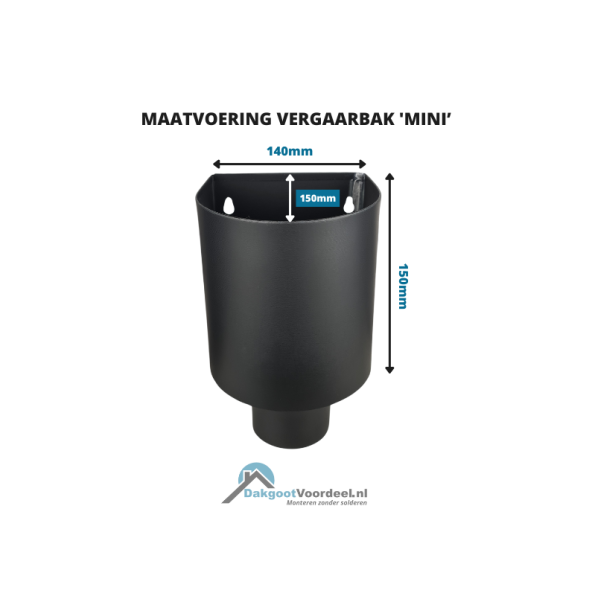 Zinken vergaarbak Mini / zwart antraciet 80mm