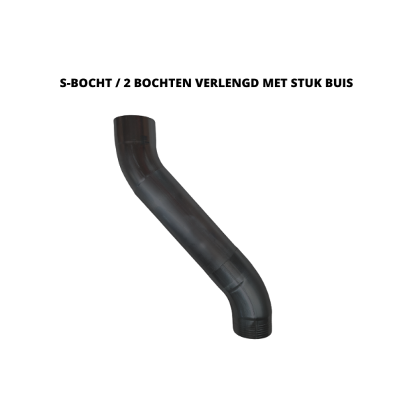 Zinken bocht 40 gr. / zwart antraciet 80mm.