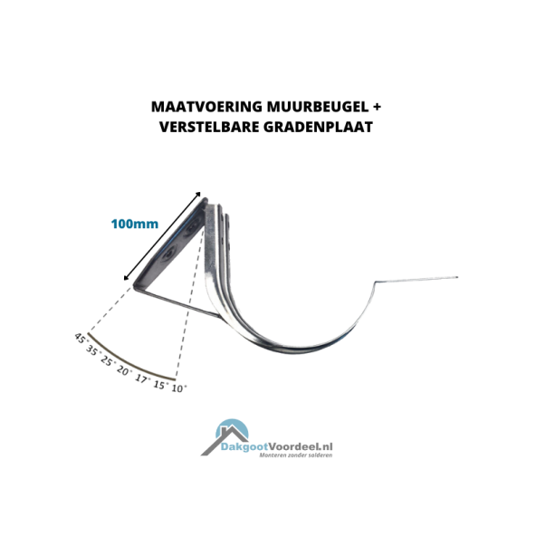 Dakgootmuurbeugel + verstelbare gradenplaat